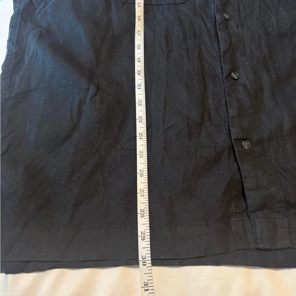 Banana Republic 100% Linen Shirt Mens XL Black Short Sleeve Button Front - Picture 6 of 8